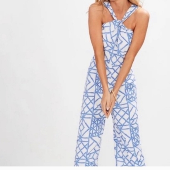 Vineyard Vines Jumpsuit Blue/White NWT Size 6 - Picture 2 of 8